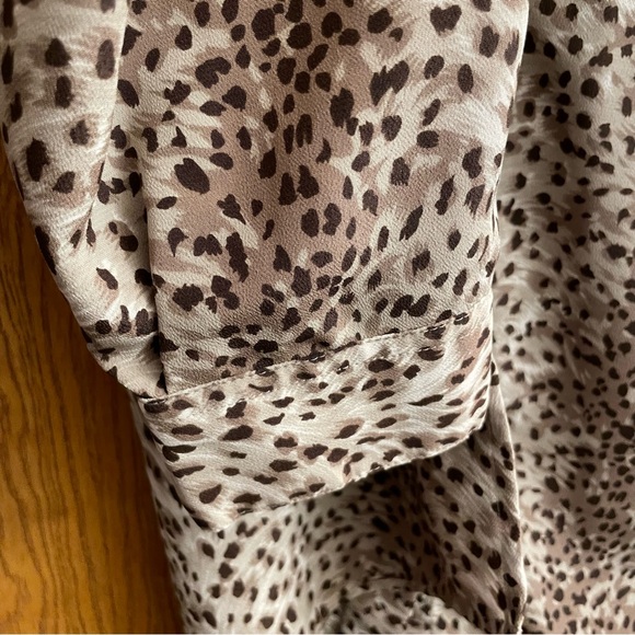 ALFRED DUNNER Animal Print Long Sleeve Collared Women’s Top 100% Polyester Sz 18 - Picture 4 of 14
